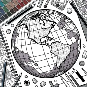 Explore the World from Home with this Map Coloring Page