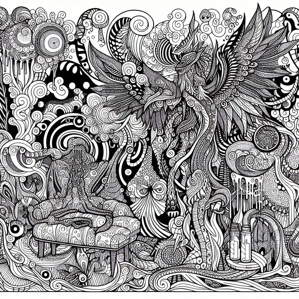 Psychedelic Trippy Coloring Page - Unleash Your Inner Artist