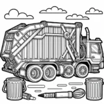 Garbage Truck Coloring Page for Kids