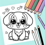 Coloring page featuring cute and lovable dogs